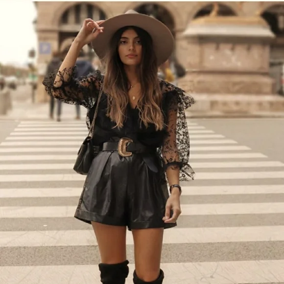 Zara Ruffled Tulle Floral Blouse - Picture 12 of 12